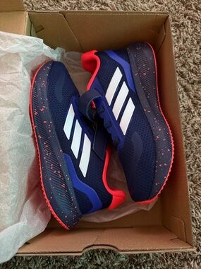 adidas Kids Navy and Red Athletic Sneakers with White Stripes